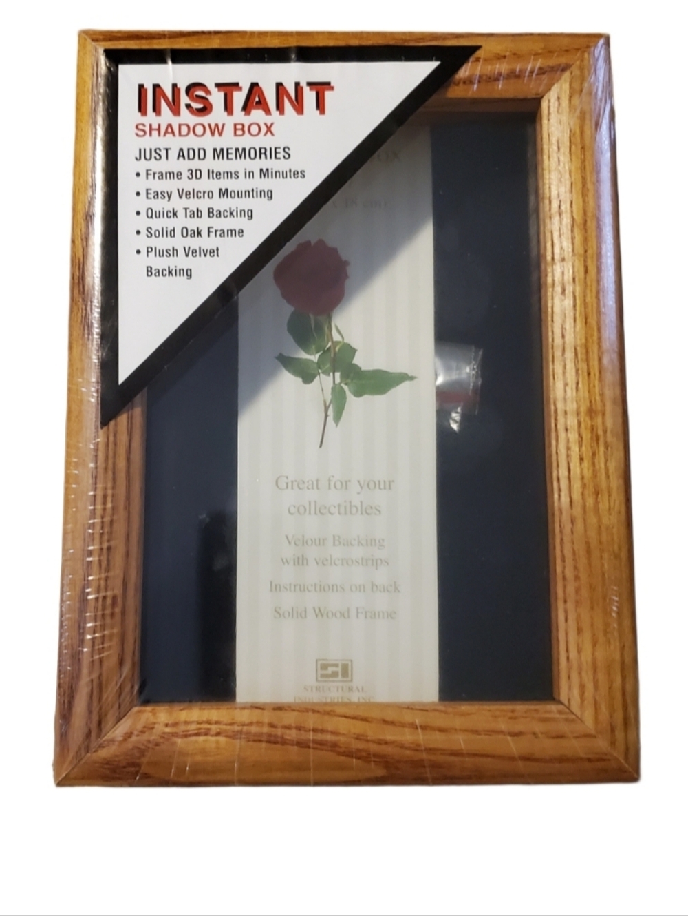 VTG Instant Shadow Box Solid Oak Frame NOS